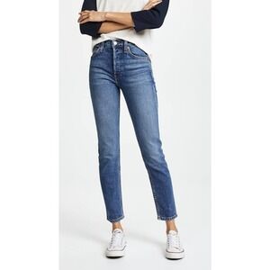 RE/DONE Originals Jeans Womens 26 Blue High Rise Button Fly Straight Leg Denim‎